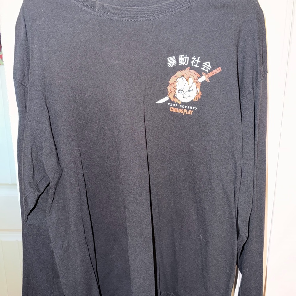Riot Society Black Long Sleeve Chucky Tee